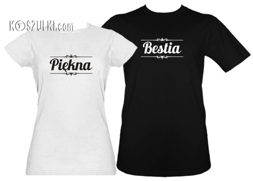Koszulki dla pary-Zestaw koszulka damska i t-shirt piękna & bestia